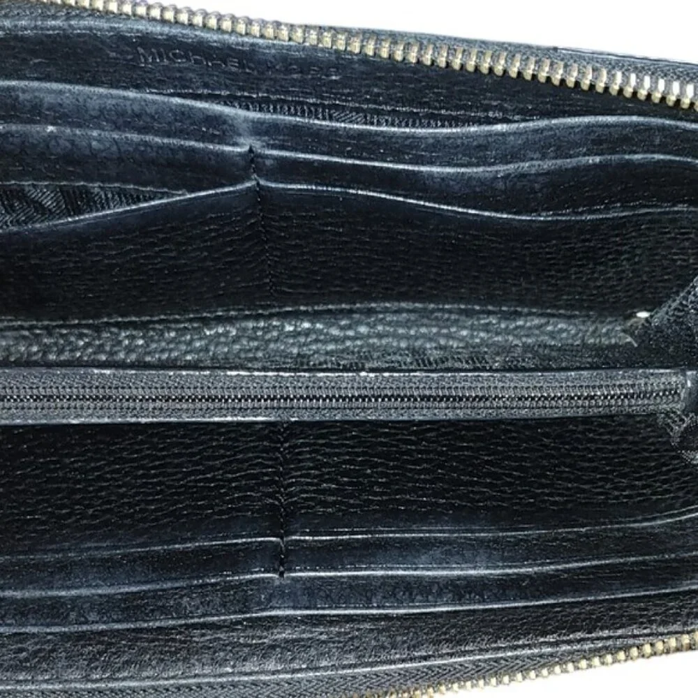 Michael Kors Black Soft Leather Zip-Around Wallet - Used